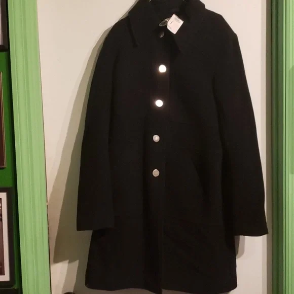 Kimi & Kai black wool walking coat, maternity Sz Med NWT - Picture 2 of 8
